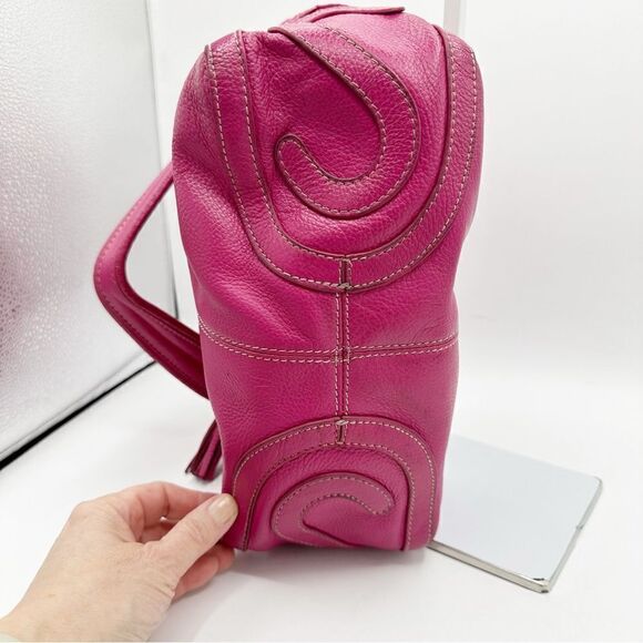 Vera Pelle Made in Italy Leather Shoulder Tote Bucket Bag Purse - Picture 13 of 16